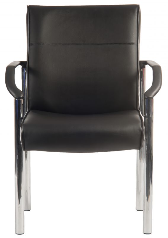Black Leather Visitor Chair - GREENWICH